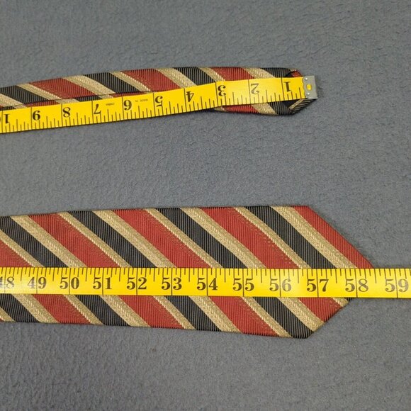Ermenegildo Zegna Repp Tie 3.5"x58.5" Multicolor Striped Silk Made In Italy - Picture 8 of 8
